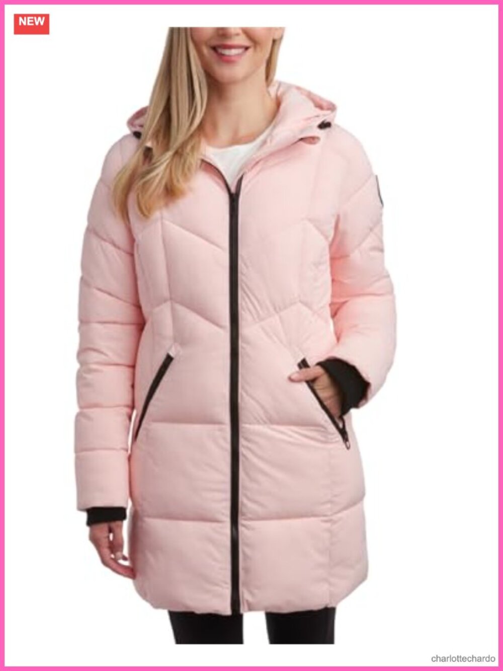 Spyder Long Quilted Stretch Puffer Jacket Hooded Winter Coat
